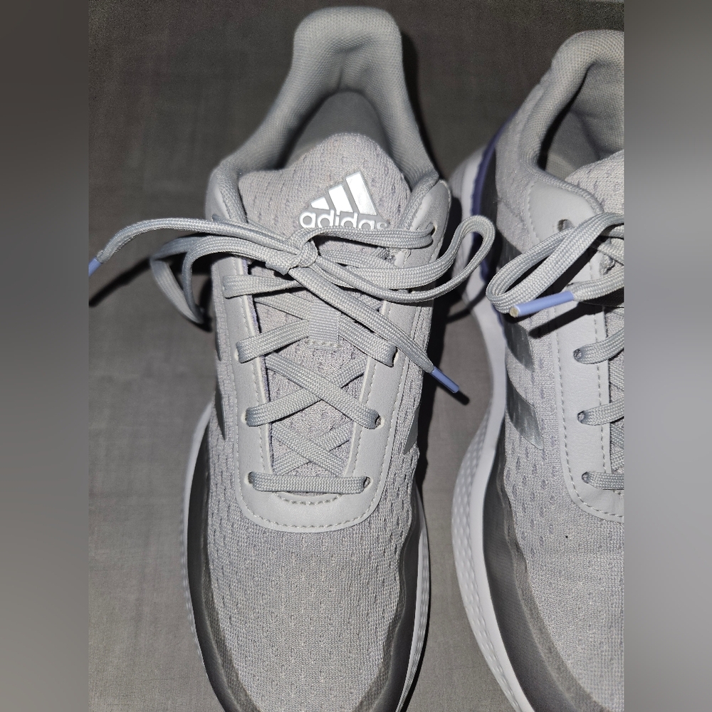 Adidas Gray Athletic Shoes with Modern Mesh Design